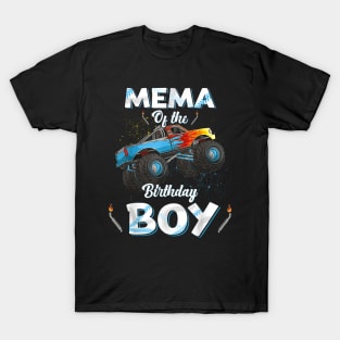 Mema Of The Birthday Boy Monster Truck Bday Women Grandma T-Shirt